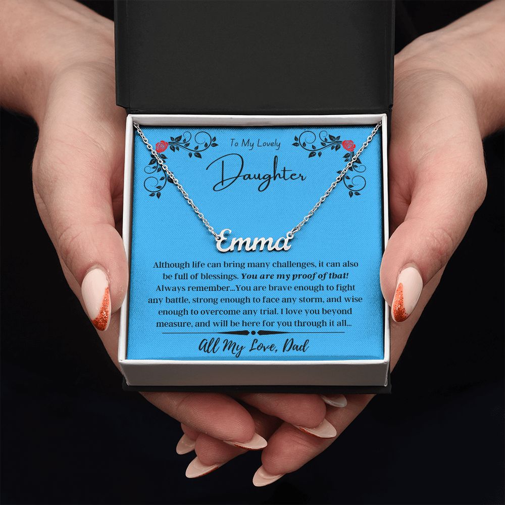 Personalized Name Necklace - To My Lovel Daughter/Dad
