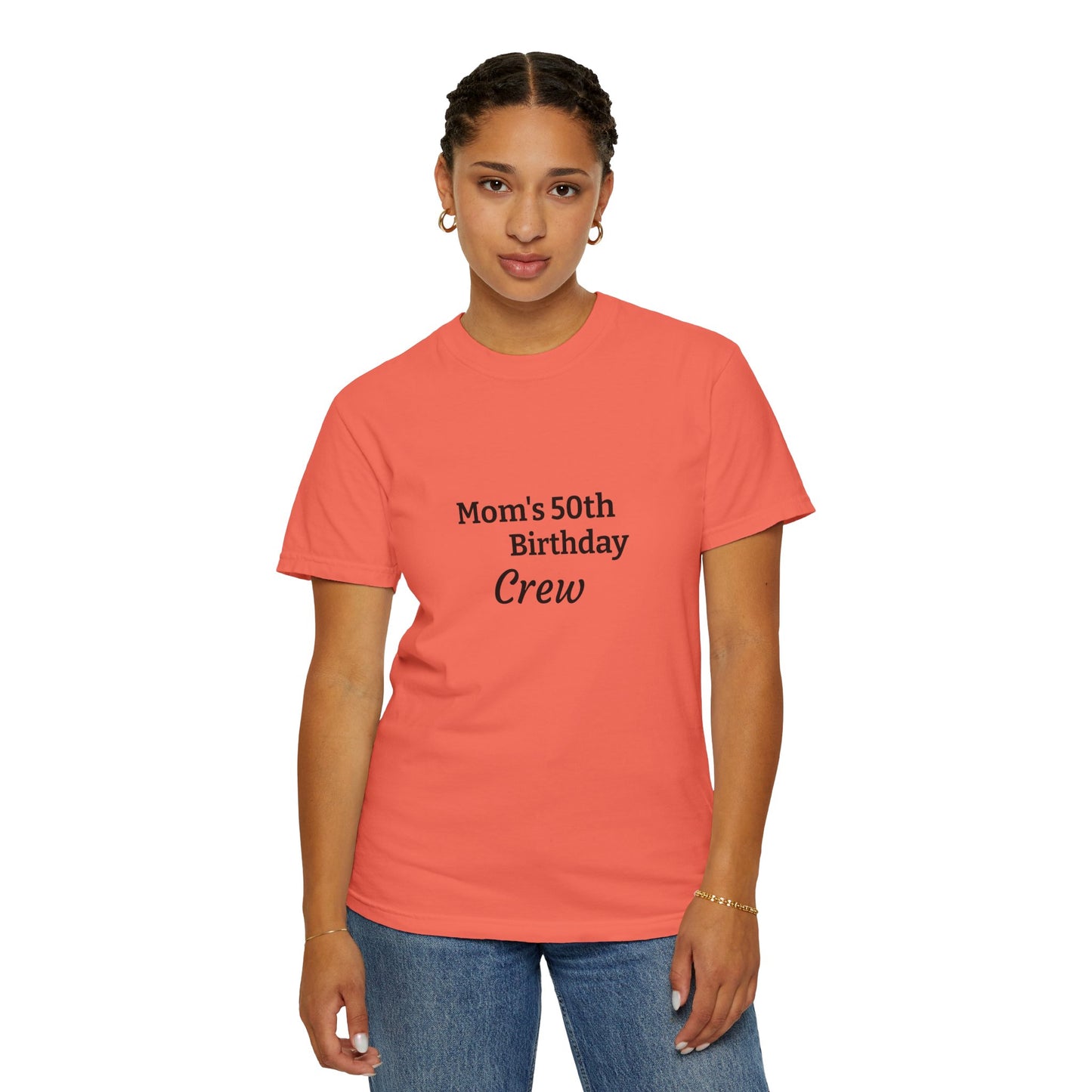 *CUSTOMIZABLE* Crew T-Shirt "Mom's 50th Birthday"