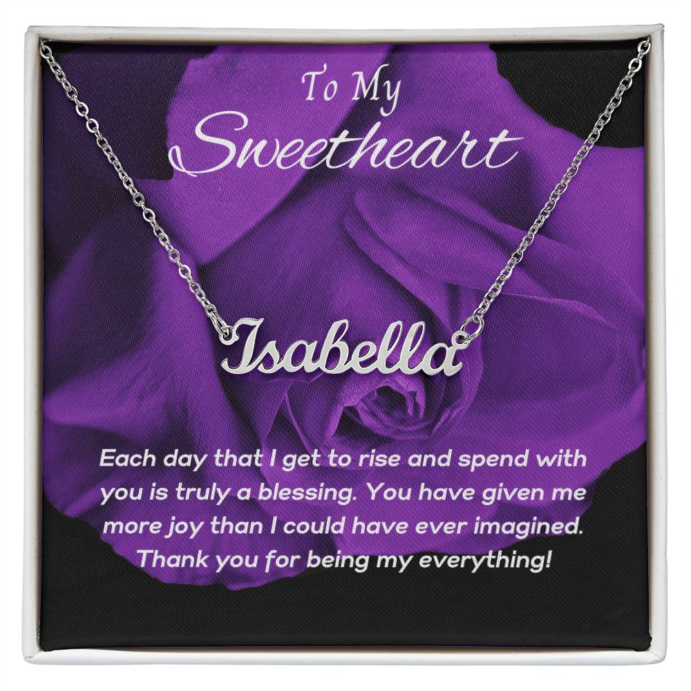 Personalized Name Necklace - To My Sweetheart