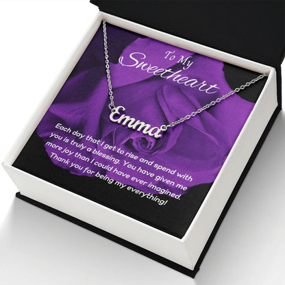 Personalized Name Necklace - To My Sweetheart