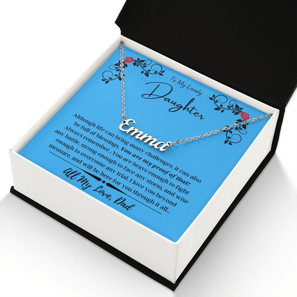 Personalized Name Necklace - To My Lovel Daughter/Dad