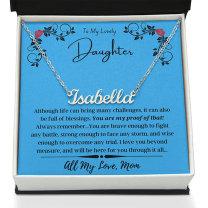 Personalized Name Necklace - To My Lovely Daughter/Mom
