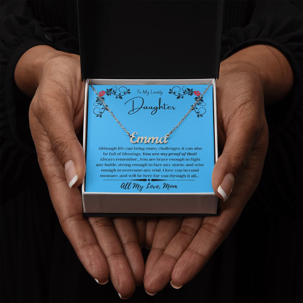 Personalized Name Necklace - To My Lovely Daughter/Mom