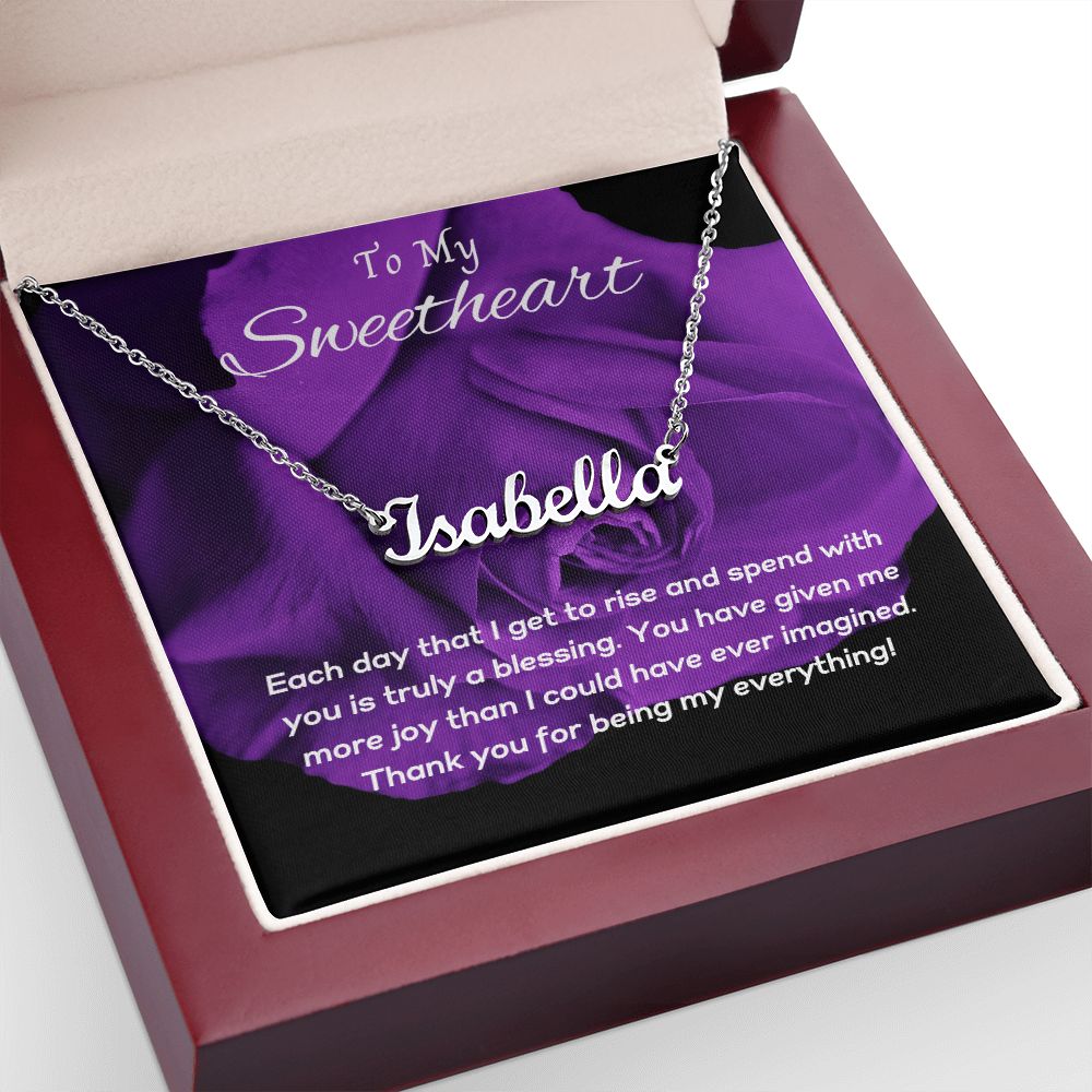 Personalized Name Necklace - To My Sweetheart