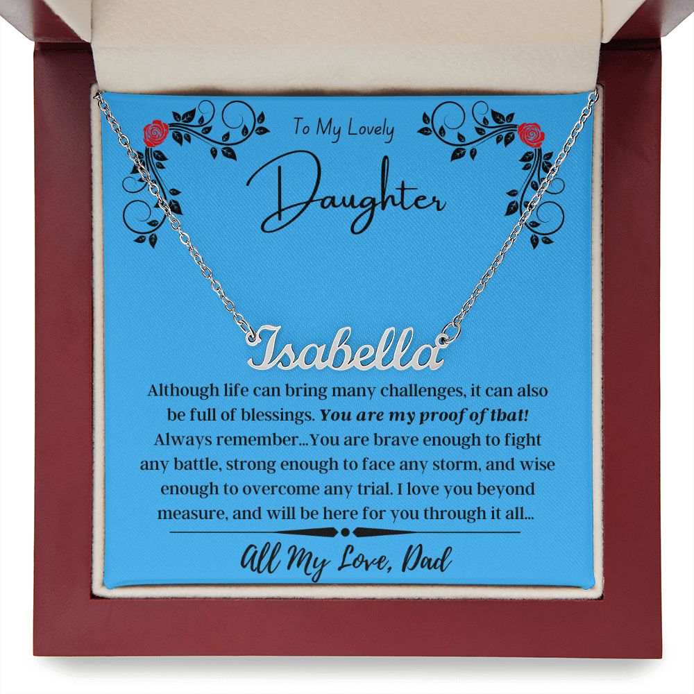 Personalized Name Necklace - To My Lovel Daughter/Dad