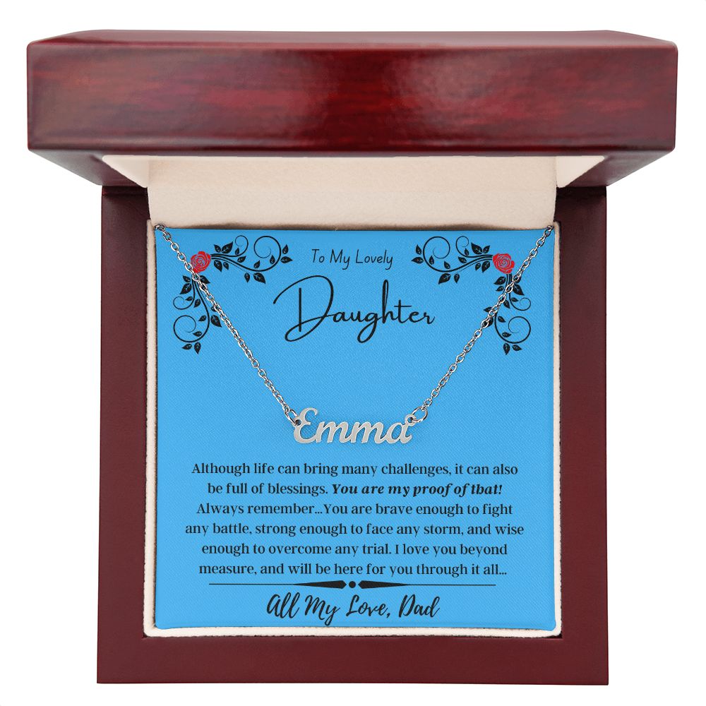 Personalized Name Necklace - To My Lovel Daughter/Dad