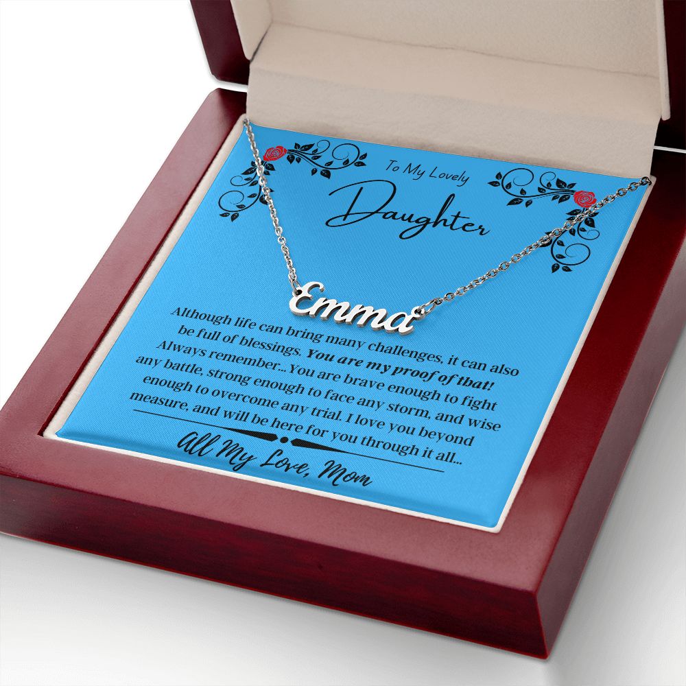 Personalized Name Necklace - To My Lovely Daughter/Mom