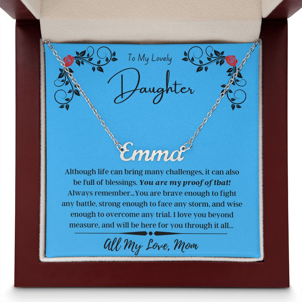 Personalized Name Necklace - To My Lovely Daughter/Mom